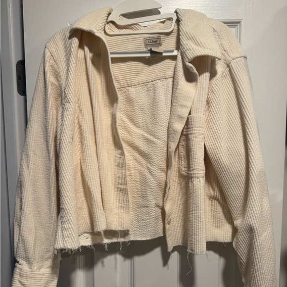 Jackets & Blazers - Vintage cropped corduroy ivory white button down